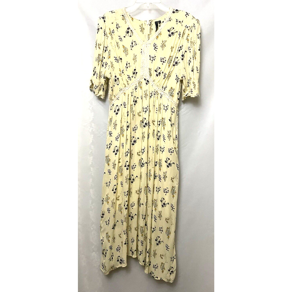 L.O.V. Yellow Vtg Women’s Dress Babydoll Boho Size XL